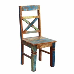 Wohnen Shabby Chic Möbel*Holzstuhl Jamaica aus Recyclingholz (2er Set)