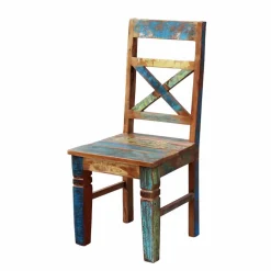 Wohnen Shabby Chic Möbel*Holzstuhl Jamaica aus Recyclingholz (2er Set)