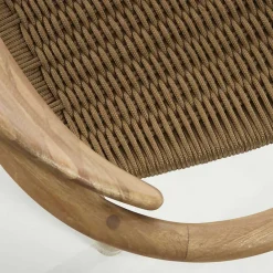 Wohnen Rattanmöbel*Holzstuhl mit geflochtenem Sitz Cinco aus Kordel Beige (4er Set)