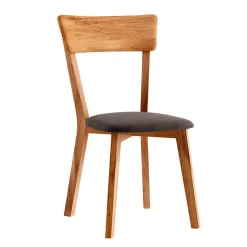 Wohnen Holzstuhl mit Polstersitz aus Wildeiche Massivholz - Tembreno