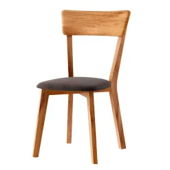 Wohnen Holzstuhl mit Polstersitz aus Wildeiche Massivholz - Tembreno