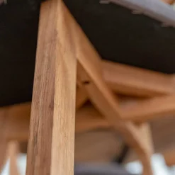 Wohnen Holzstuhl mit Polstersitz aus Wildeiche Massivholz - Tembreno