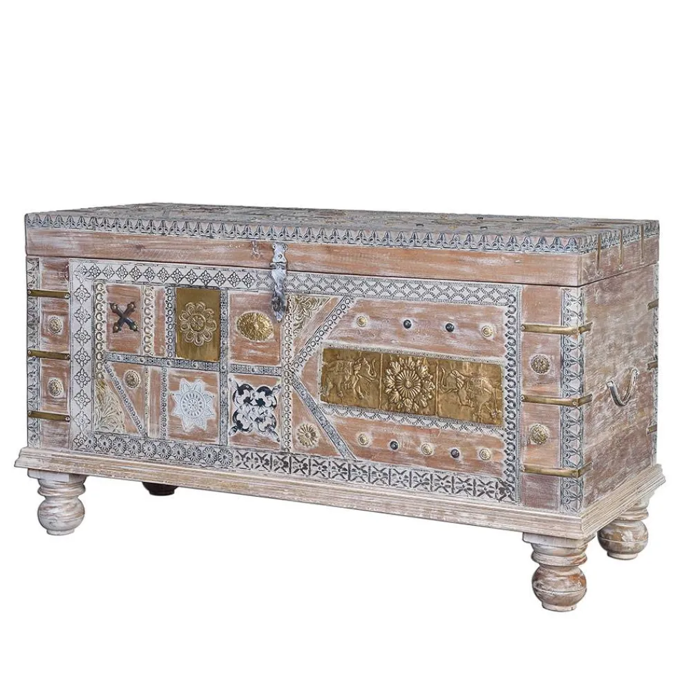 Wohnen Weiße Möbel|Orientalische Möbel*Holztruhe - ausgefallen gestaltet - Abraham