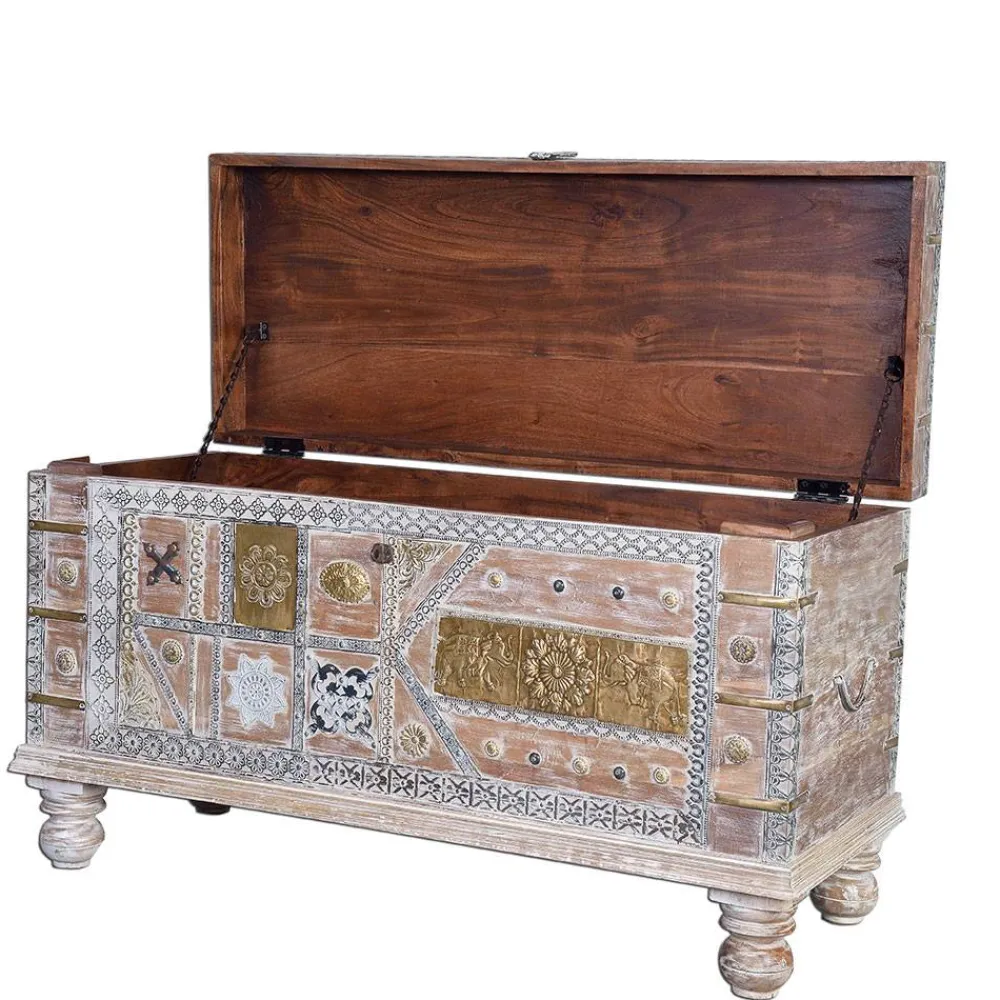 Wohnen Weiße Möbel|Orientalische Möbel*Holztruhe - ausgefallen gestaltet - Abraham