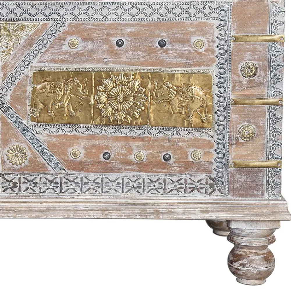 Wohnen Weiße Möbel|Orientalische Möbel*Holztruhe - ausgefallen gestaltet - Abraham
