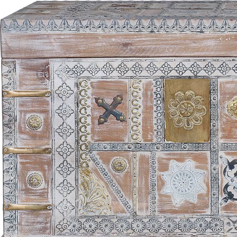 Wohnen Weiße Möbel|Orientalische Möbel*Holztruhe - ausgefallen gestaltet - Abraham