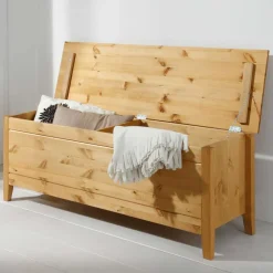 Wohnen Holztruhen|Sitztruhen*Holztruhe Corabia aus Kiefer Massivholz