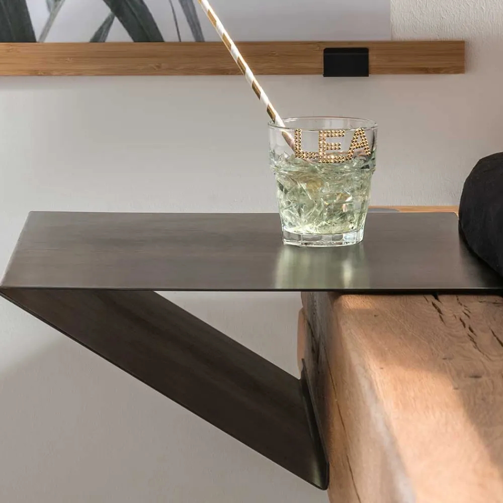 Wohnen Industrial Balkenbett mit Metallkufen - Magie