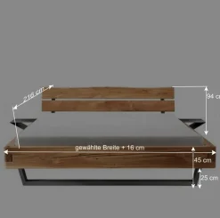 Wohnen Industrial Balkenbett mit Metallkufen - Magie