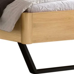 Wohnen Industrial Bett aus heller Eiche - Ezianas