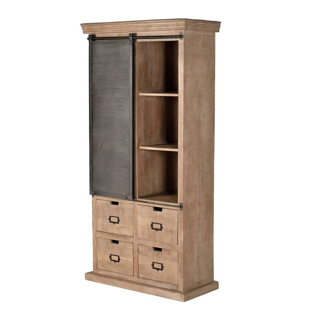 Wohnen Vitrinen|Wohnzimmer-Vitrinen*Industrial Chic Schrank aus Mangobaum Massivholz - Jantonia