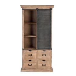 Wohnen Vitrinen|Wohnzimmer-Vitrinen*Industrial Chic Schrank aus Mangobaum Massivholz - Jantonia