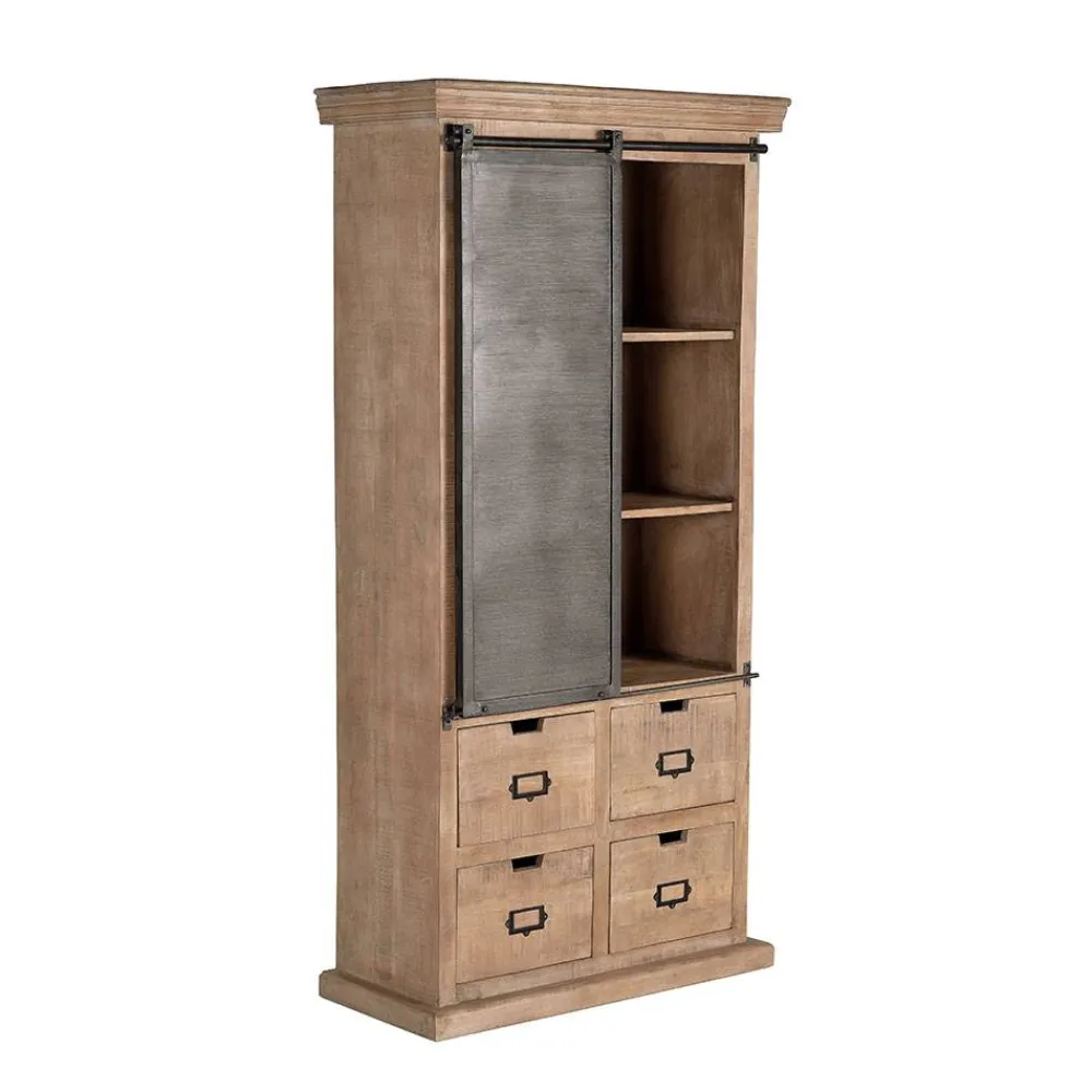 Wohnen Vitrinen|Wohnzimmer-Vitrinen*Industrial Chic Schrank aus Mangobaum Massivholz - Jantonia