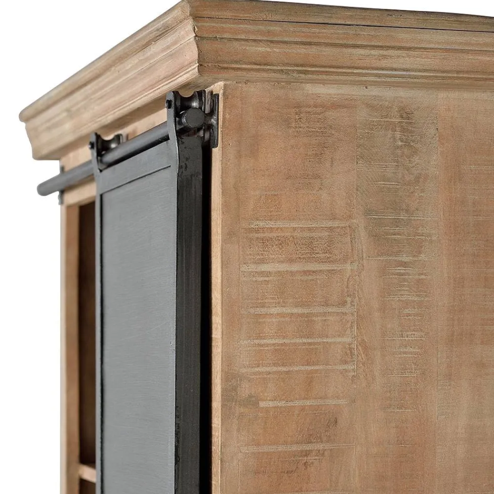 Wohnen Vitrinen|Wohnzimmer-Vitrinen*Industrial Chic Schrank aus Mangobaum Massivholz - Jantonia