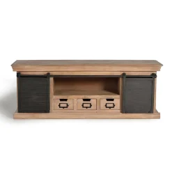 Wohnen Industrial Chic TV Kommode mit Schiebetüren - Jantonia