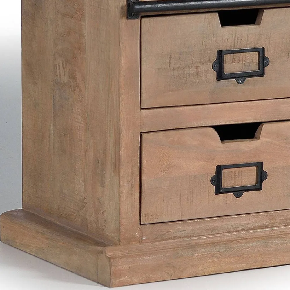 Wohnen Schwarze Möbel|Loft Möbel*Industrial Chic TV Lowboard mit Schiebetüren - Jantonia