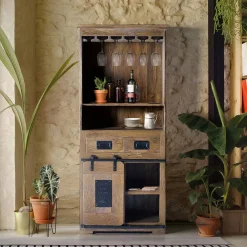 Wohnen Esszimmerschränke*Industrial Design Barschrank aus Mangoholz - Semian