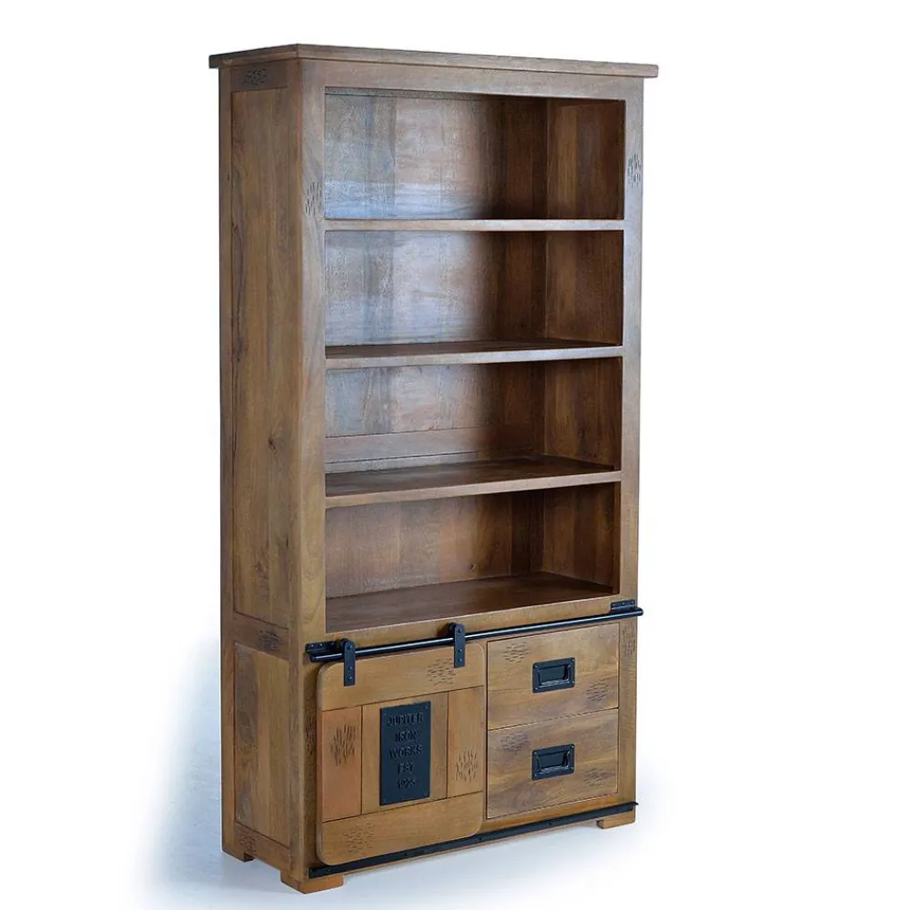 Wohnen Massivholzmöbel|Esszimmerregale*Industrial Design Bücherregal aus Mangoholz - Semian