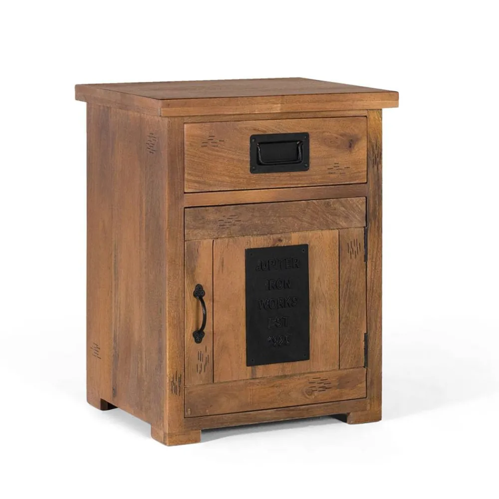 Wohnen Industrial Design Nachtkommode aus Mangoholz - Semian