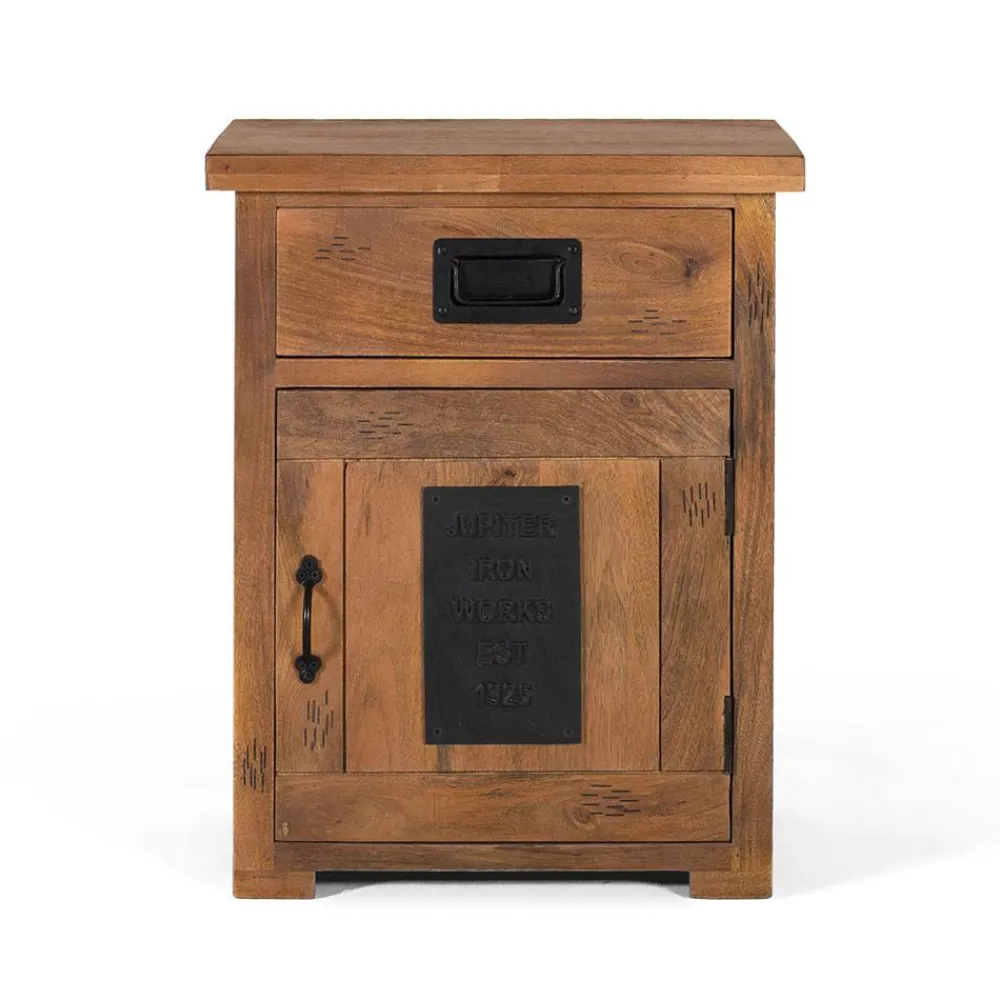 Wohnen Industrial Design Nachtkommode aus Mangoholz - Semian