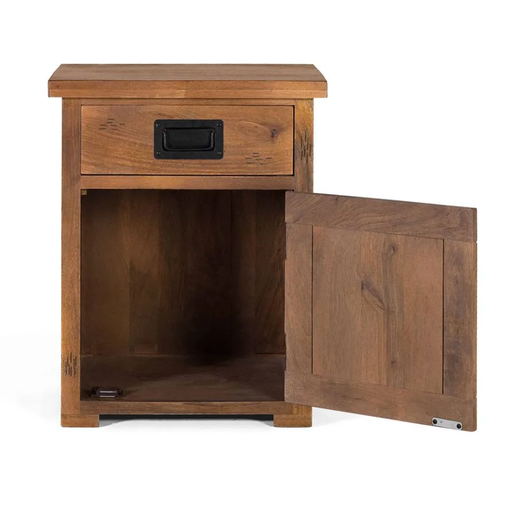 Wohnen Industrial Design Nachtkommode aus Mangoholz - Semian