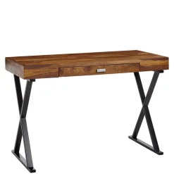 Kinder Wohnen Industrial Design Schreibtisch aus Sheesham Holz - Apolon