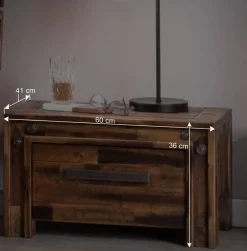 Wohnen Industrial Einzelbett aus Akazie massiv - Vetonia