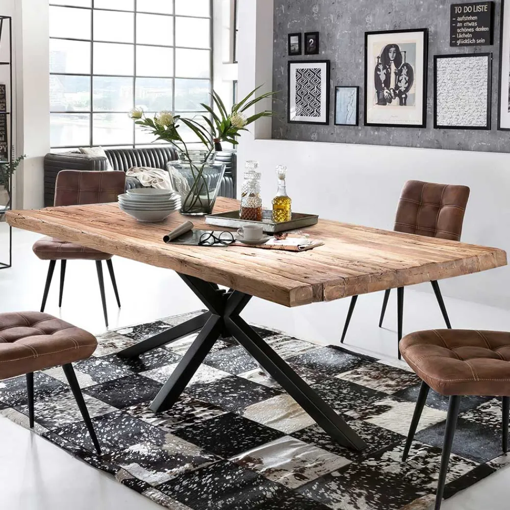 Wohnen Loft Möbel|Industrial Möbel*Industrial Esstisch aus recyceltem Teakholz - Doan
