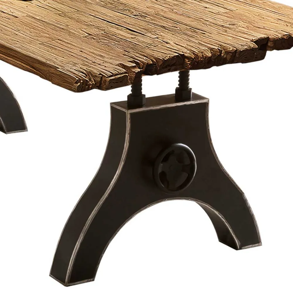 Wohnen Industrial Esstisch mit Teak Altholzplatte - Banyo