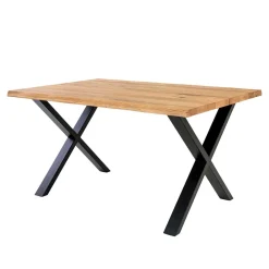 Wohnen Industrial Esszimmertisch mit Baumkante Eiche - Hiloria