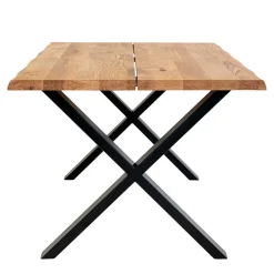 Wohnen Industrial Esszimmertisch mit Baumkante Eiche - Hiloria