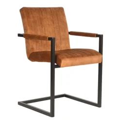 Wohnen Industrial Freischwinger mit Armlehnen - Allaire (2er Set)