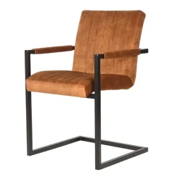 Wohnen Industrial Freischwinger mit Armlehnen - Allaire (2er Set)