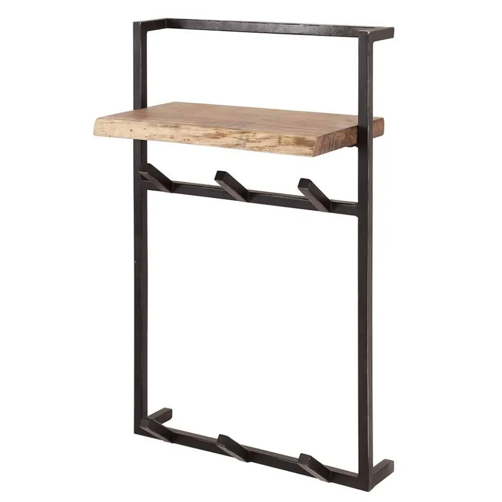 Wohnen Industrial Garderobe mit Ablageboden aus Akazie - Wandawo