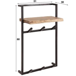 Wohnen Industrial Garderobe mit Ablageboden aus Akazie - Wandawo