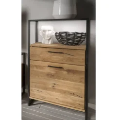 Wohnen Loft Möbel|Industrial Möbel*Industrial Highboard aus Wildeiche und Stahl - Ingbo