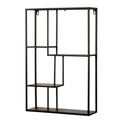 Wohnen Industrial Hängeregal in Schwarz - 40x60x12 cm - Limburg