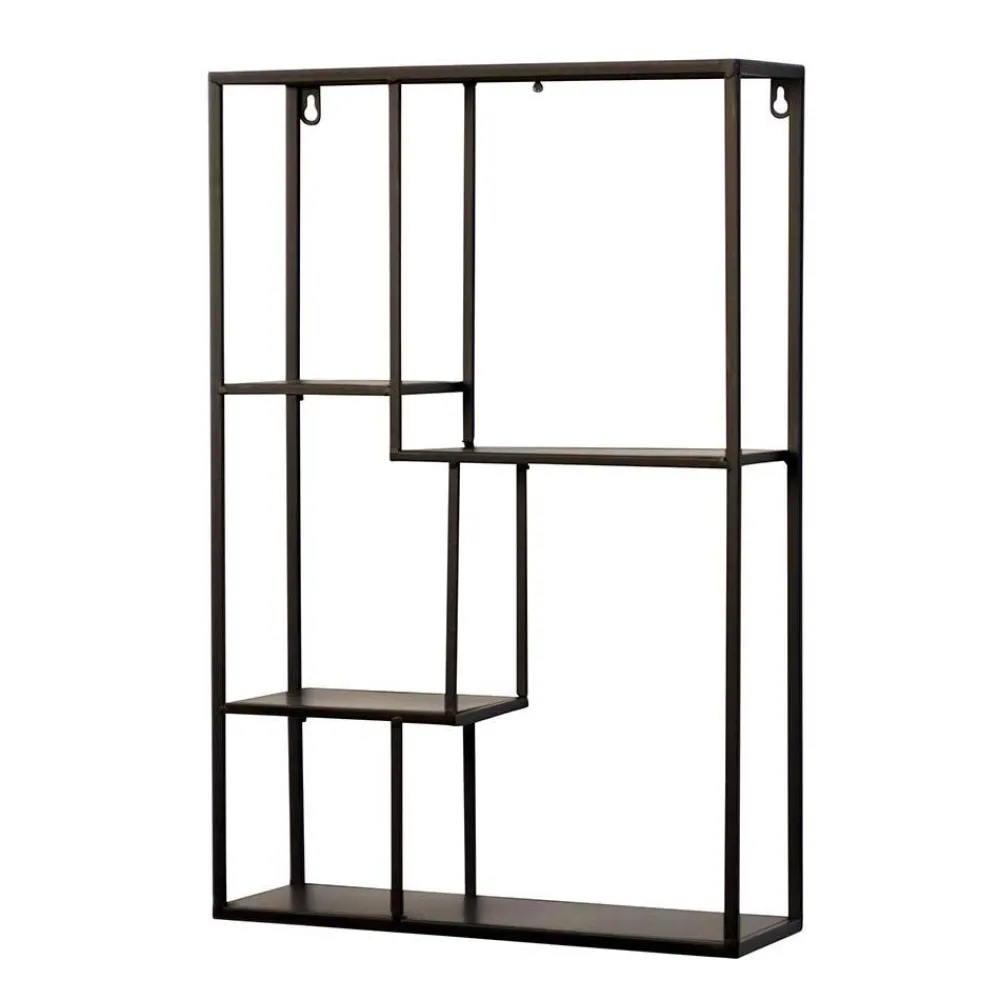 Wohnen Industrial Hängeregal in Schwarz - 40x60x12 cm - Limburg