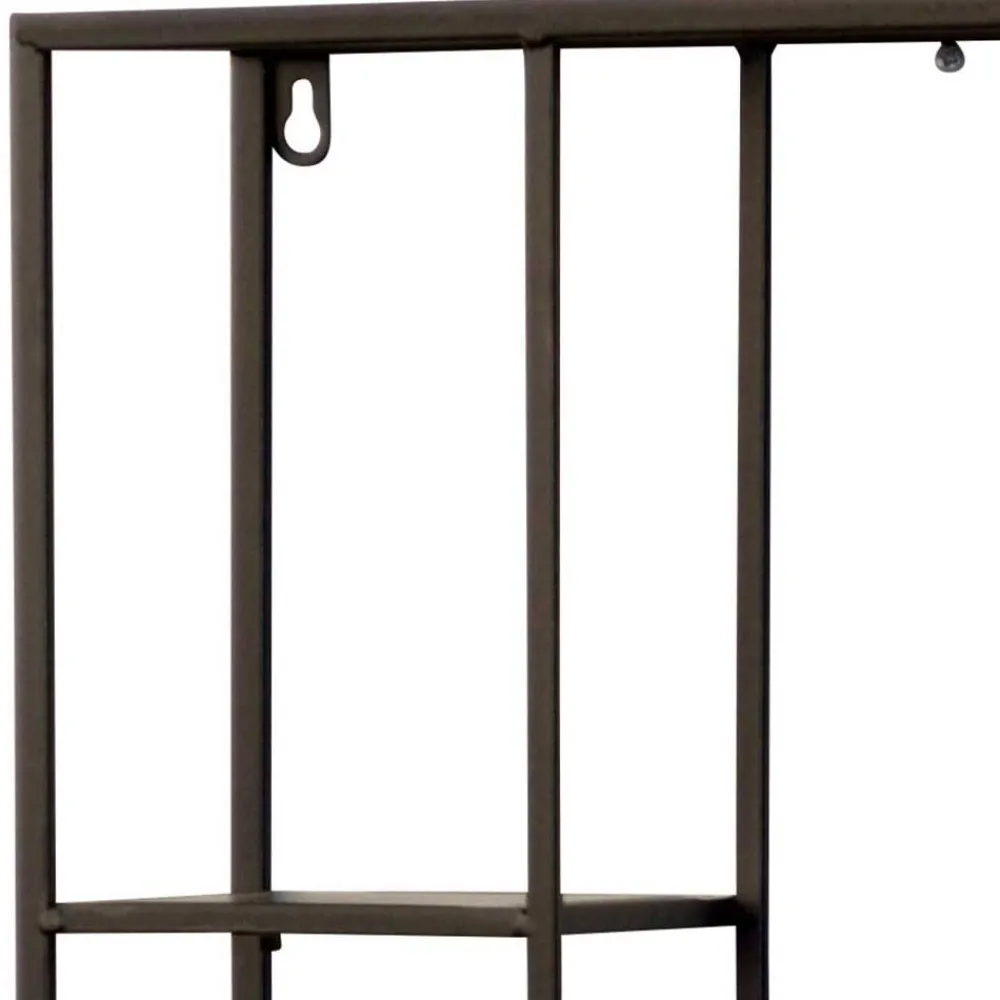 Wohnen Industrial Hängeregal in Schwarz - 40x60x12 cm - Limburg