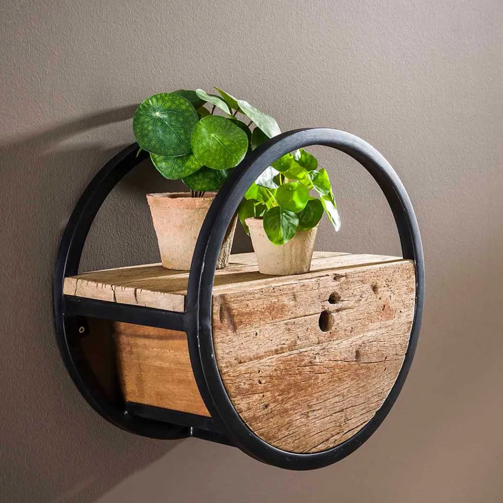 Wohnen Designermöbel*Industrial Hängeregal mit Schublade - Bahirah