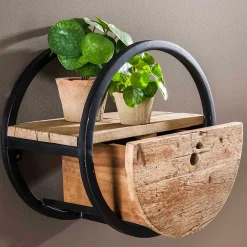 Wohnen Designermöbel*Industrial Hängeregal mit Schublade - Bahirah