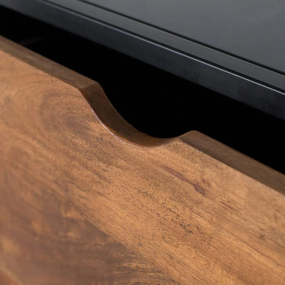 Wohnen Industrial Kommode mit Glastüren - Hayato