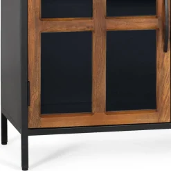 Wohnen Industrial Kommode mit Glastüren - Hayato