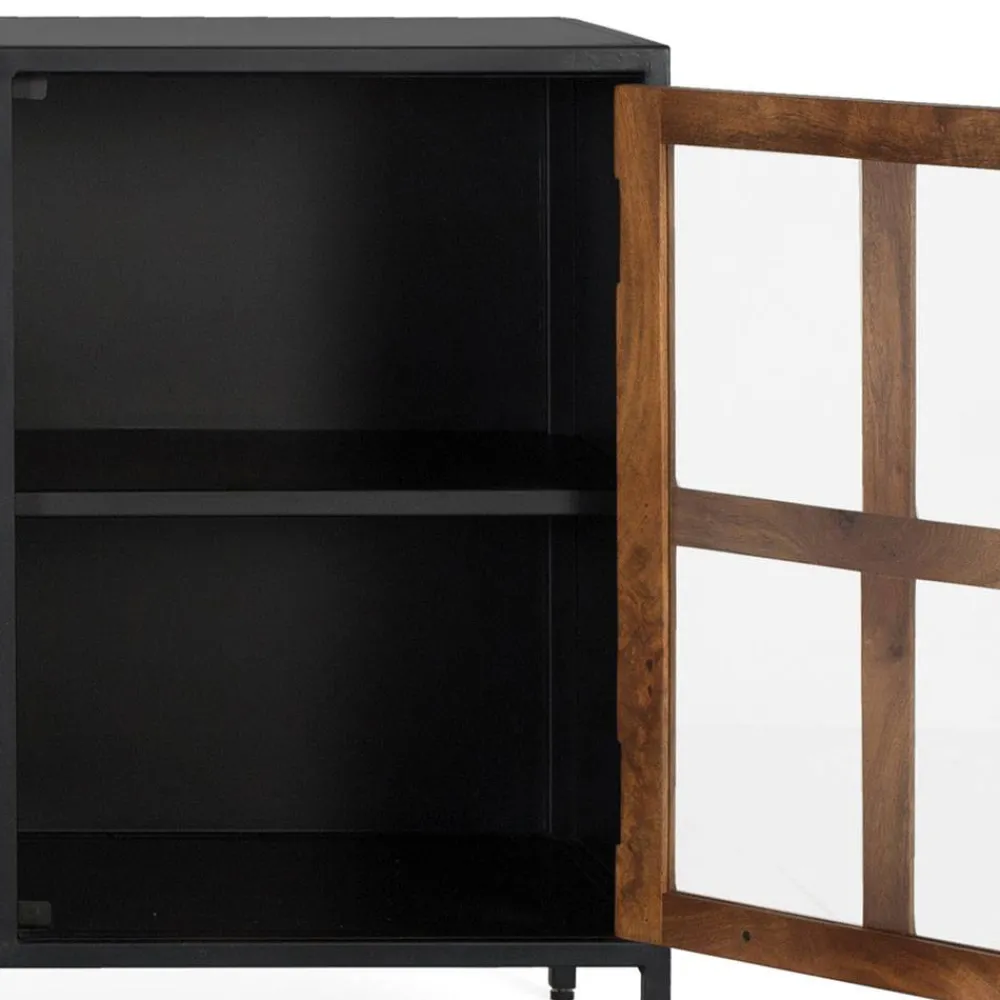 Wohnen Industrial Kommode mit Glastüren - Hayato