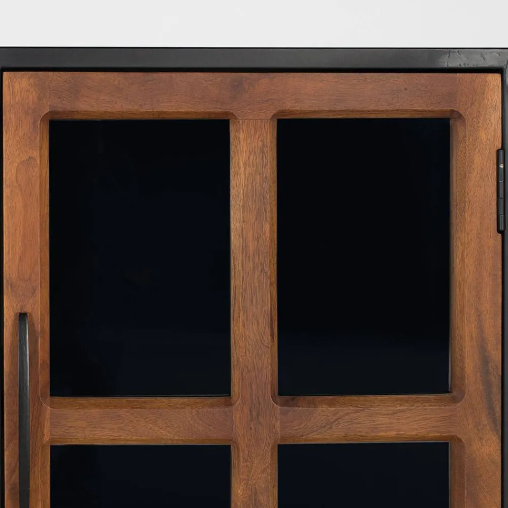 Wohnen Industrial Kommode mit Glastüren - Hayato