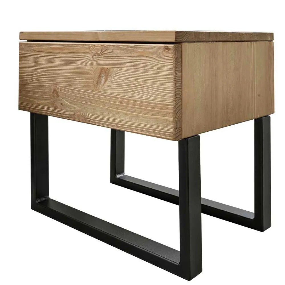 Wohnen Industrial Nachtkommode aus Kiefer Massivholz - Catania