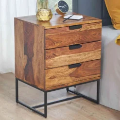 Wohnen Industrial Nachtkommode mit drei Schubladen - Lymeca