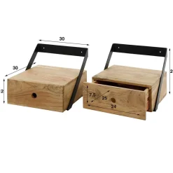 Wohnen Industrial Nachtkonsolen Duo - Tessina (2er Set)