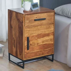 Wohnen Industrial Nachtschrank mit Schublade und Tür - Vacca