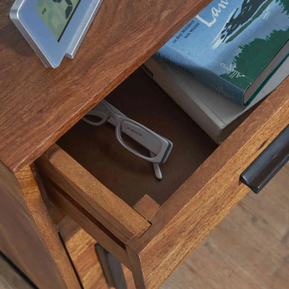 Wohnen Industrial Nachtschrank mit Schublade und Tür - Vacca